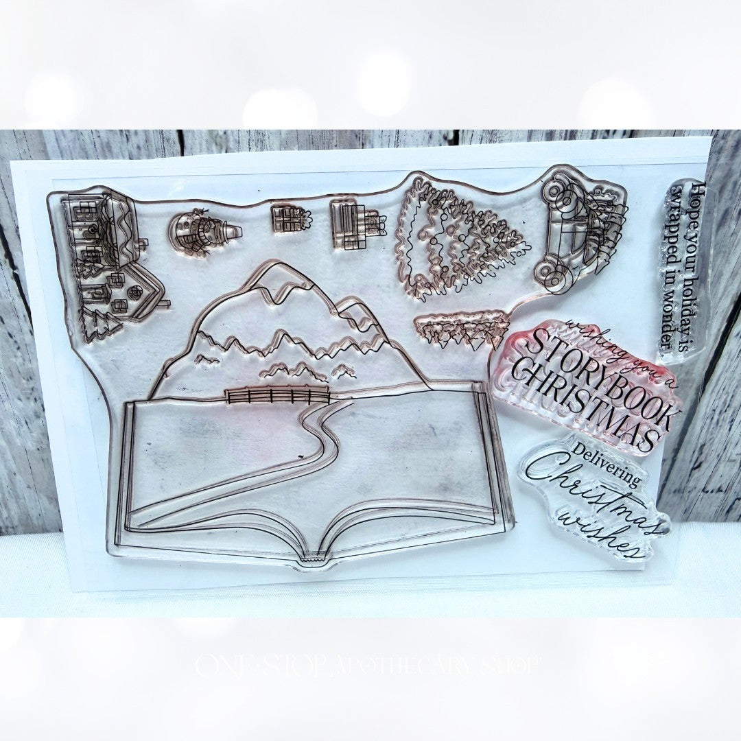 Pinkfresh Studio STORYBOOK CHRISTMAS Rubber Stamps Dies Stencils Class Kit