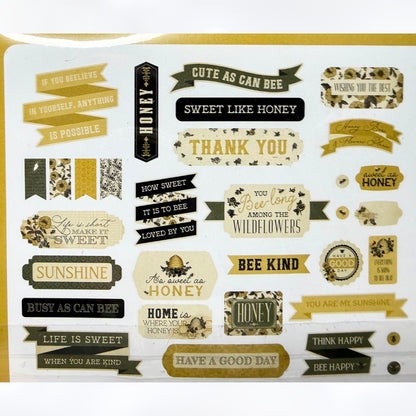 Carta Bella HONEYBEE Bees 12x12 Paper Collection Ephemera Brads Scrapbook Kit