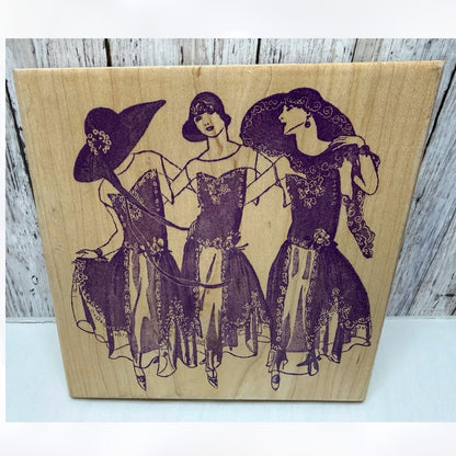 Old Town Crafts LES BELLES DE PARIS Fashion Vintage Ladies Rubber Stamp