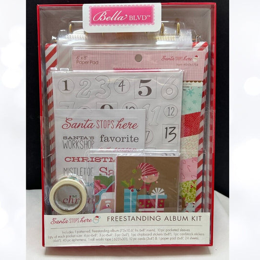 Bella Blvd SANTA STOPS HERE Christmas Scrapbook Album Kit