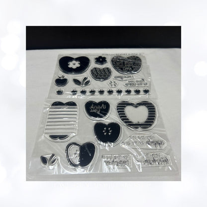 Papertrey Ink APPLE PRINTS Fruit Teacher School Rubber Stamps Dies