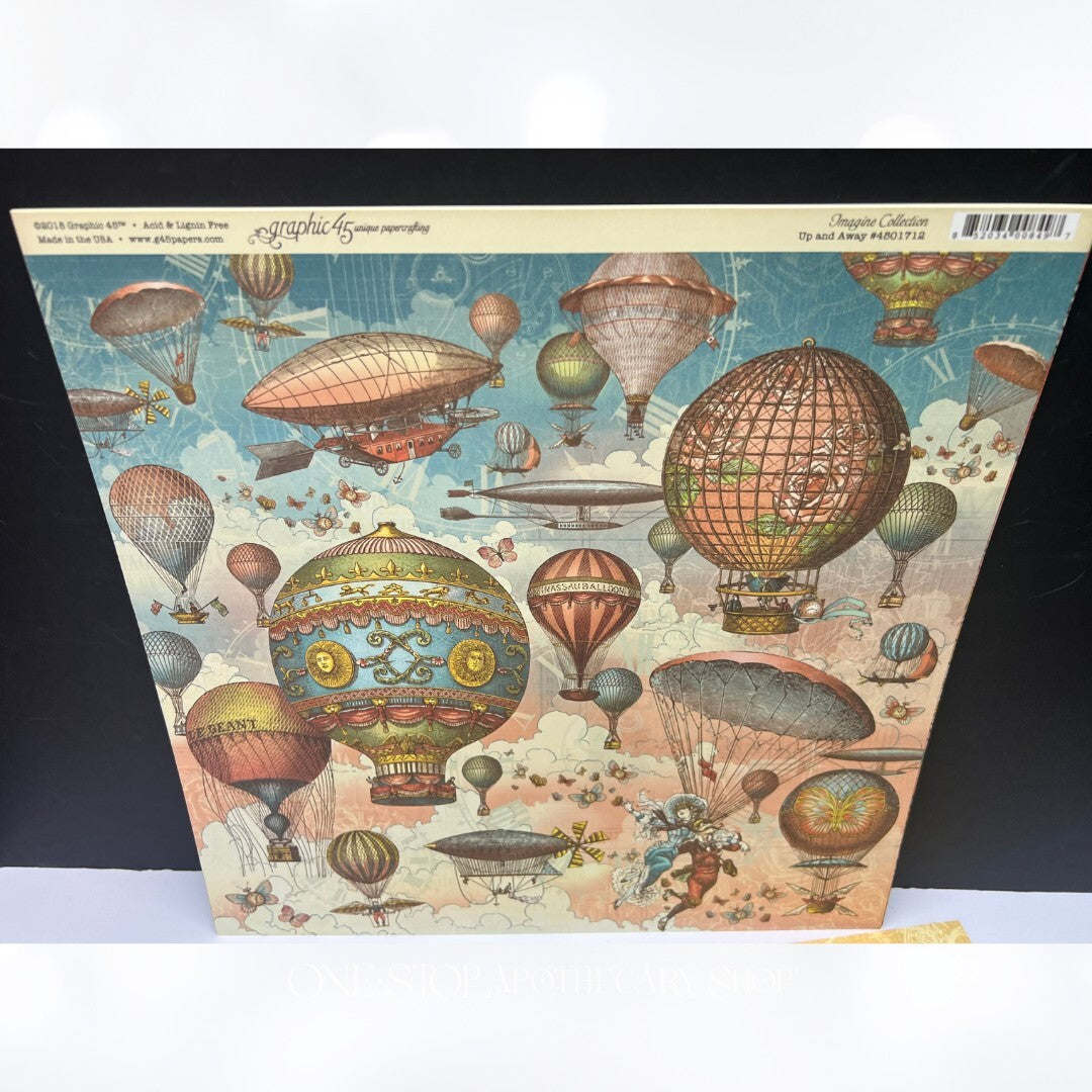 Graphic 45 IMAGINE Collection 12x12 Paper Cardstock Die Cuts Kit