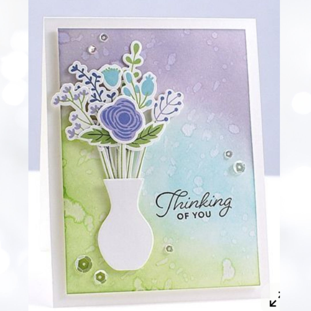 My Favorite Things BEAUTIFUL BLOOMS Flowers Vase Rubber Stamps Dies