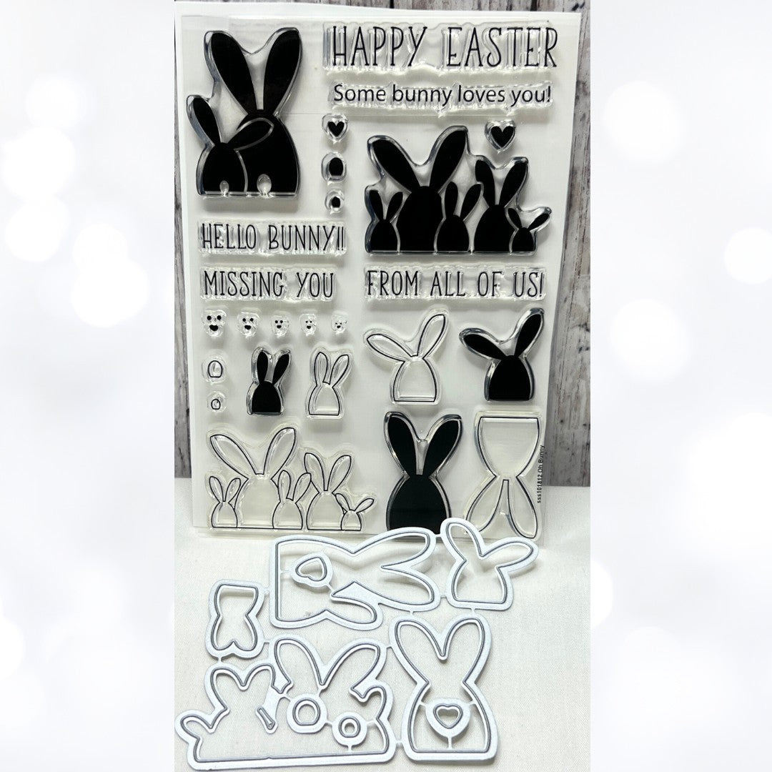 Simon Says Stamp OH BUNNY Easter Rabbit Rubber Stamps Dies