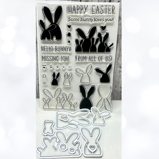 Simon Says Stamp OH BUNNY Easter Rabbit Rubber Stamps Dies