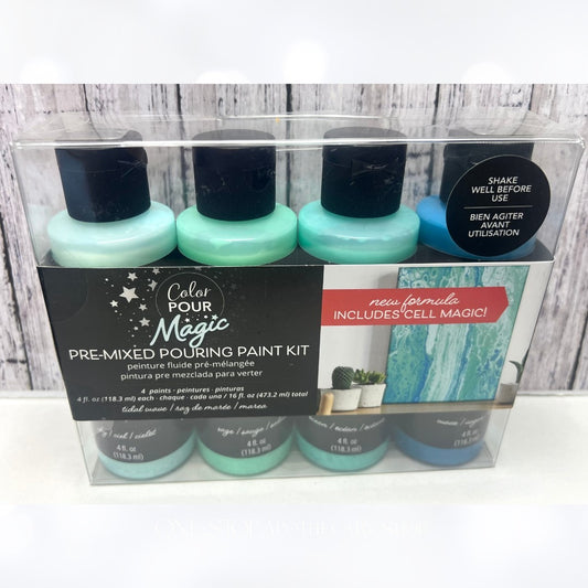 American Crafts COLOR POUR MAGIC Acrylic Premixed Pouring Paint Tidal Wave