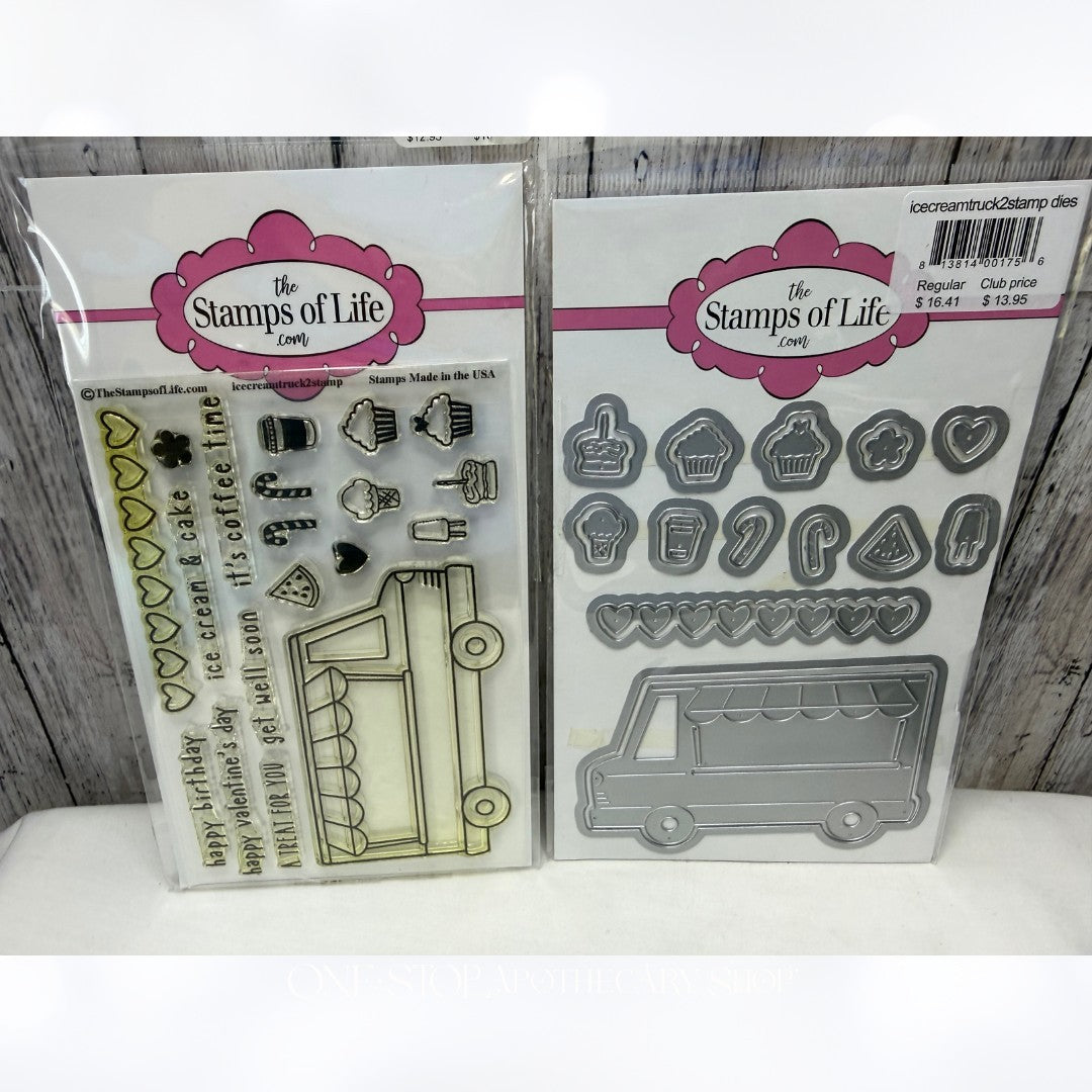 The Stamps of Life ICE CREAM TRUCK Food Coffee Rubber Stamps Dies