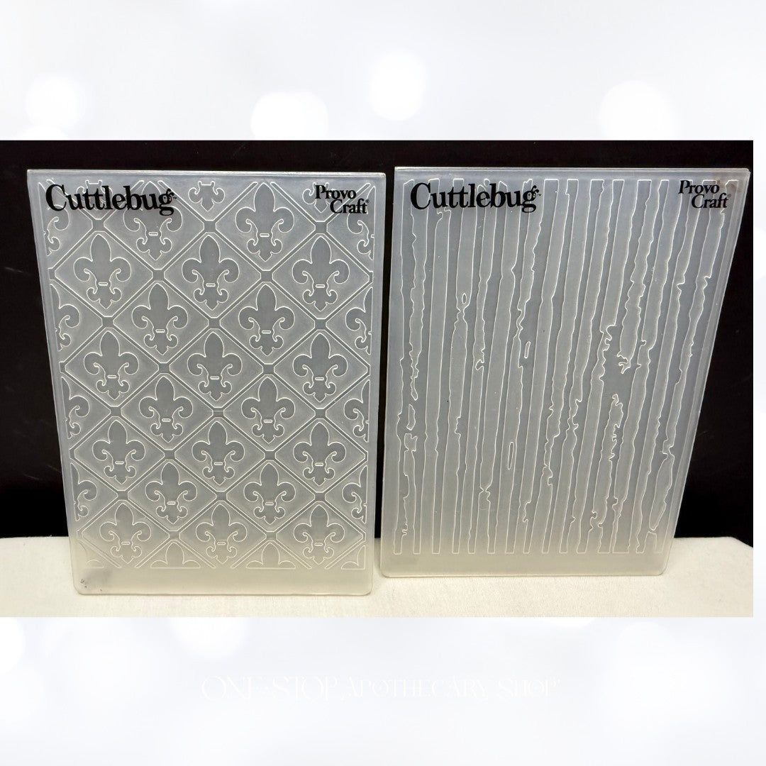 Cuttlebug WOOD DOTS Textures Embossing Folders Lot of 4