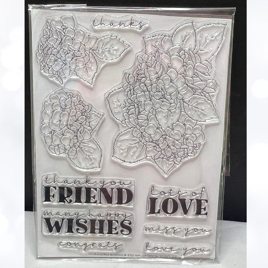 Wplus9 W Plus 9 HYDRANGEA BLOOMS Flowers 6x8 Rubber Stamps