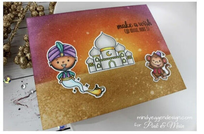 Pink & Main GENIE BOY Aladdin Disney Arabian Rubber Stamps Dies Set