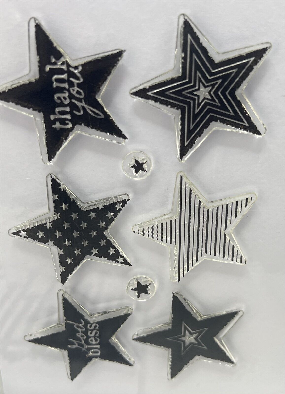 Papertrey Ink MILITARY STARS Hero Dangled Stars Rubber Stamps Dies