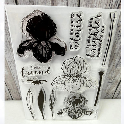 Hero Arts MARIGOLDS Iris Hydrangea Floral Flowers Rubber Stamps