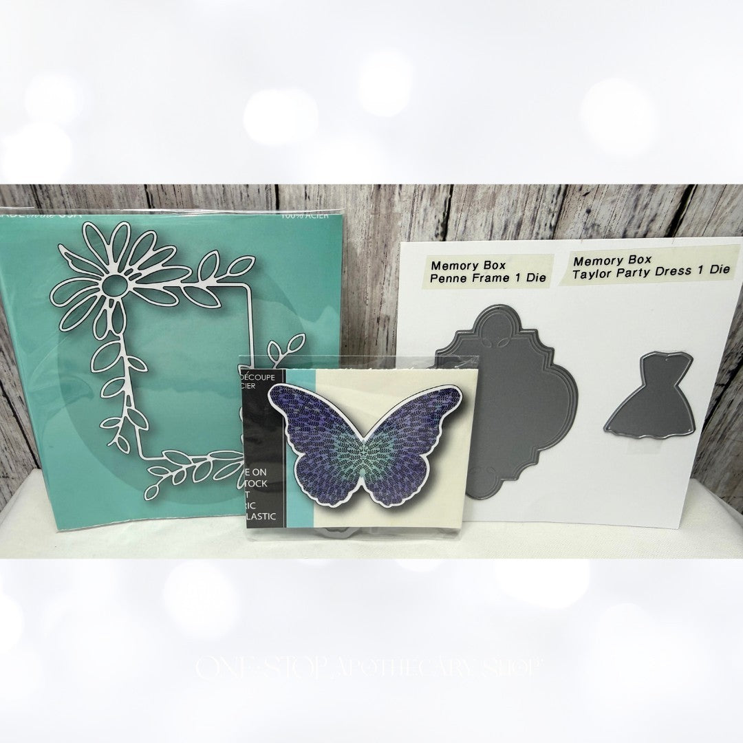 Memory Box DAISY FLOWER FRAME Butterfly Dress Dies Lot