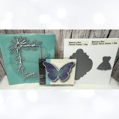 Memory Box DAISY FLOWER FRAME Butterfly Dress Dies Lot