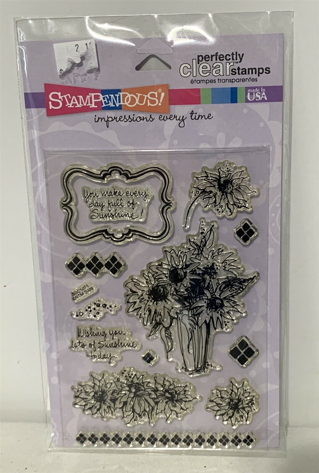 Stampendous SUNFLOWER BOUQUET Autumn Fall Flowers Rubber Stamps Set