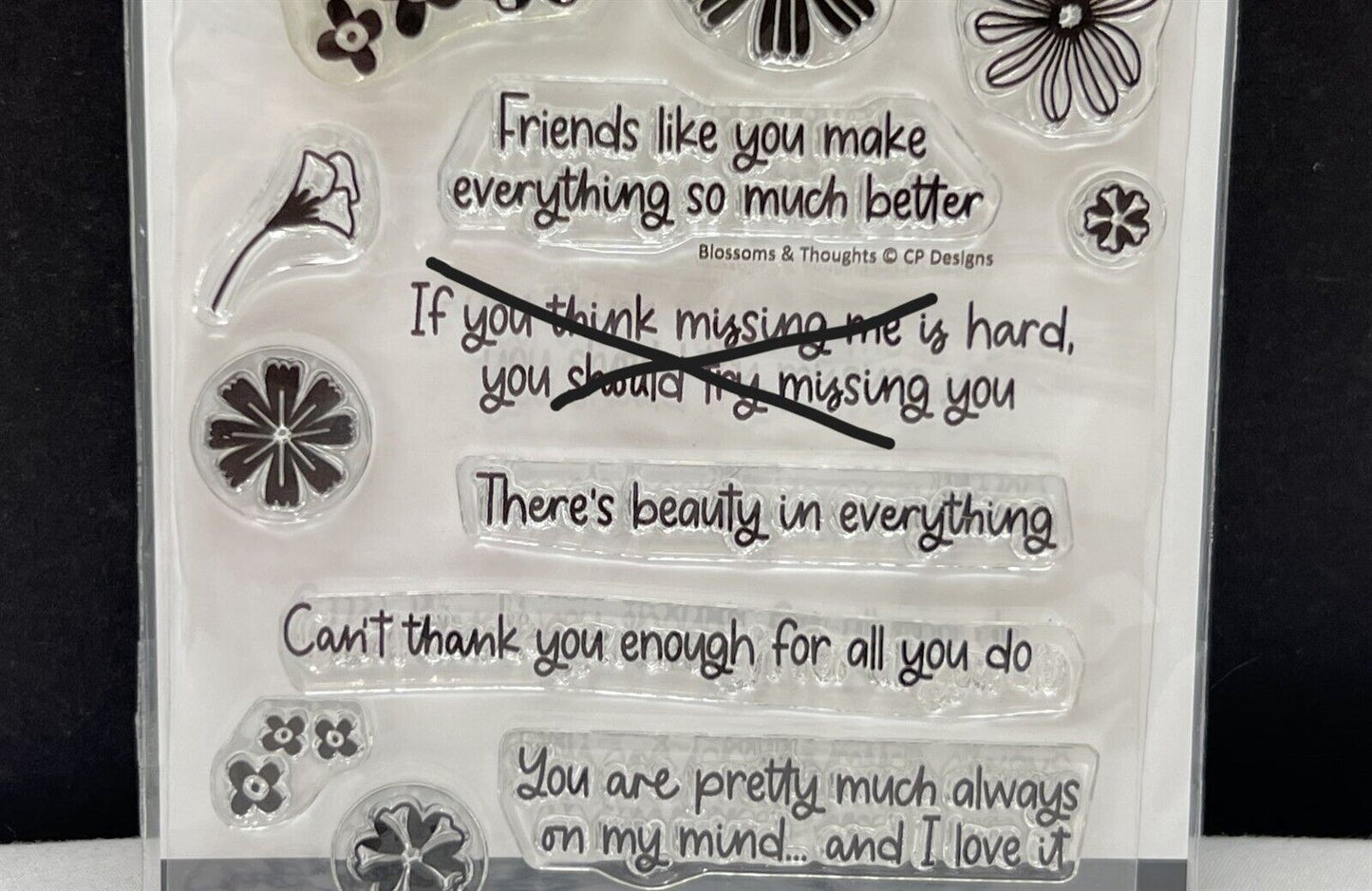 Catherine Pooler BLOSSOMS & THOUGHTS Floral Flowers Rubber Stamps Dies AS IS**