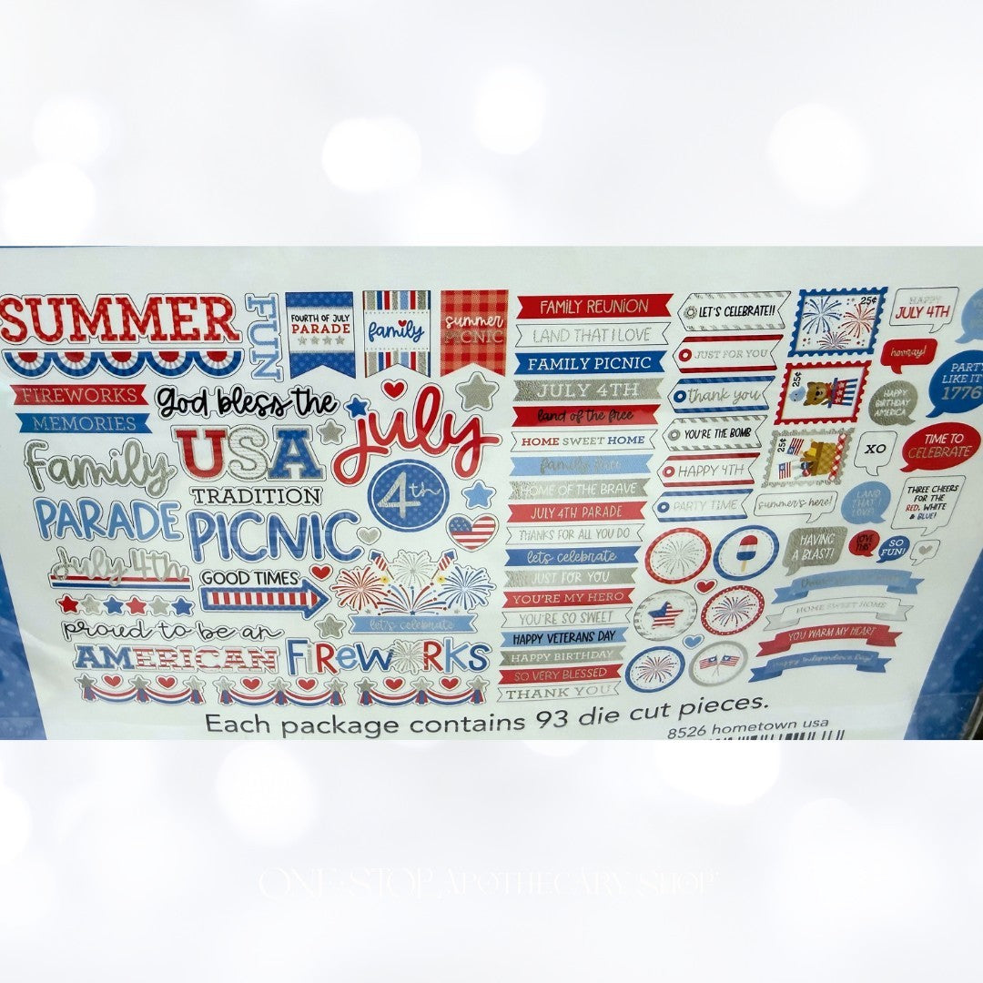 Doodlebug Designs 4TH OF JULY Die Cuts Stickers Embellishments Lot
