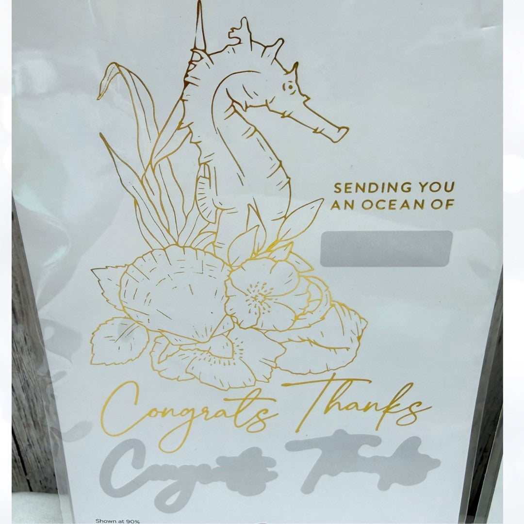 Spellbinders SEAHORSE FLORAL Kisses Ocean Sea Glimmer Hot Foil Plates