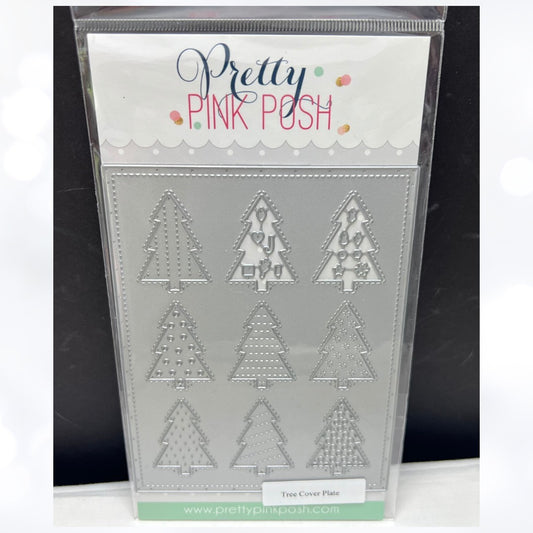 Pretty Pink Posh TREE COVER PLATE Christmas Trees Background Die