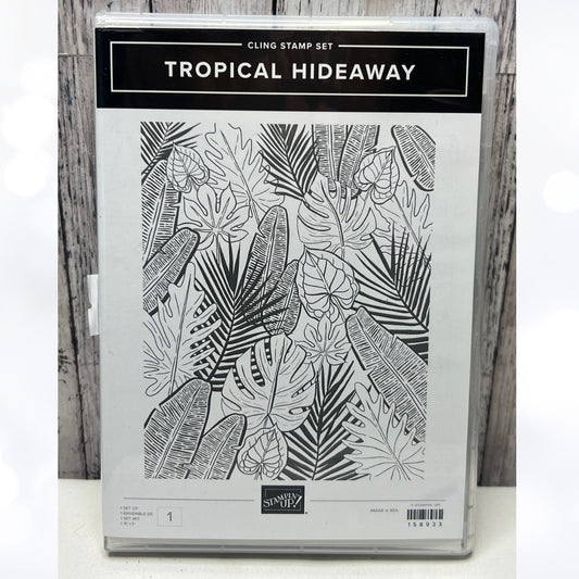 Stampin Up TROPICAL HIDEAWAY Jungle Tropical Background Rubber Stamp