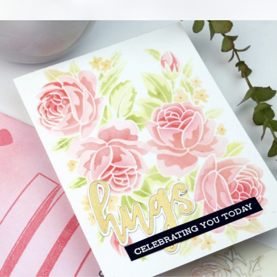 Altenew Watercolor Bouquet Floral Garden Spring Layering Stencils Lot of 4
