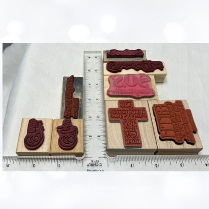 Faith Hope Praise Relgious Bible Journaling Rubber Stamps Lot of 8