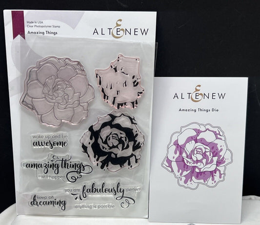 Altenew AMAZING THINGS Flowers Floral Layering 6x8 Rubber Stamps Dies