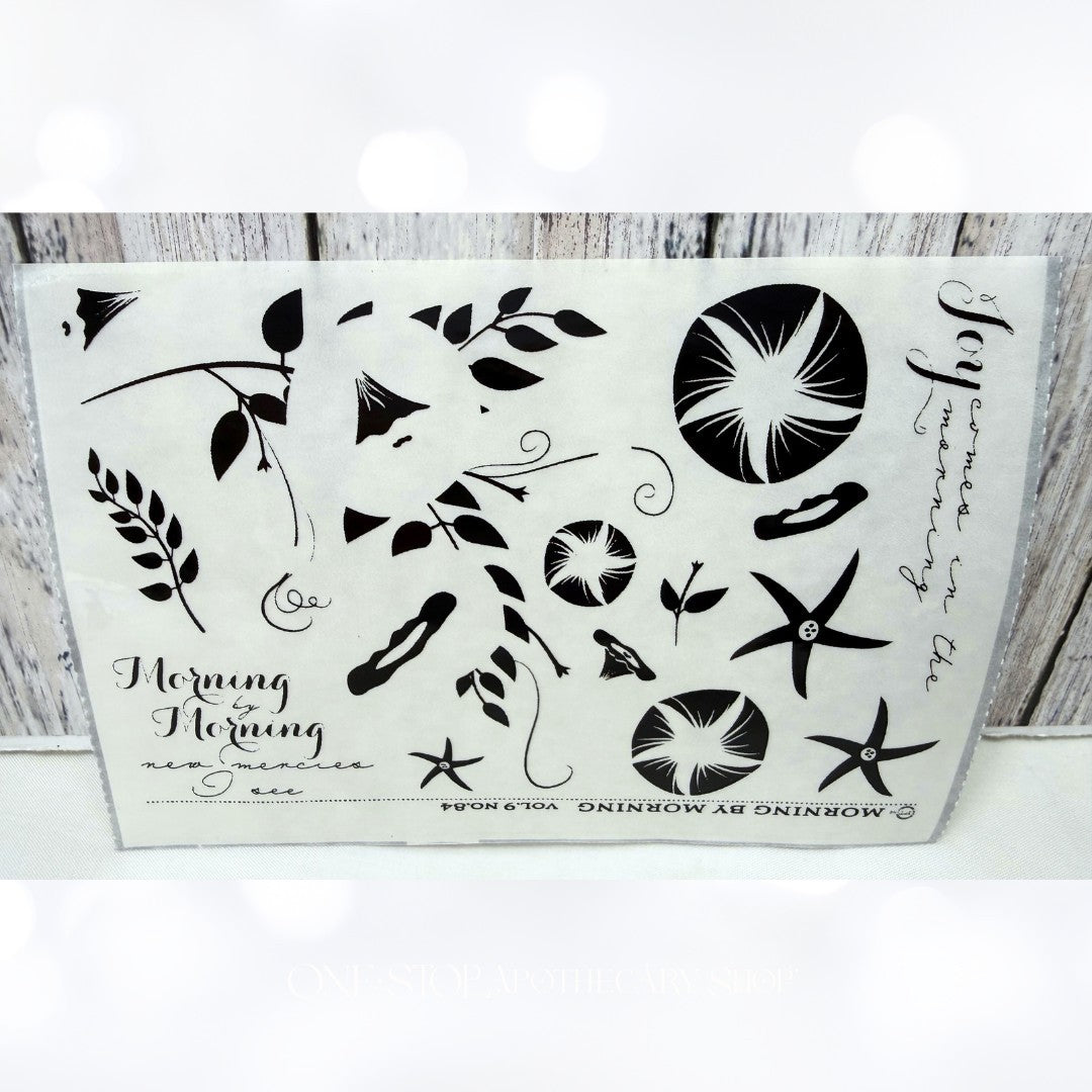 Papertrey Ink MORNING BY MORNING Glory Flowers Rubber Stamps