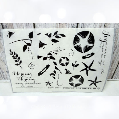 Papertrey Ink MORNING BY MORNING Glory Flowers Rubber Stamps