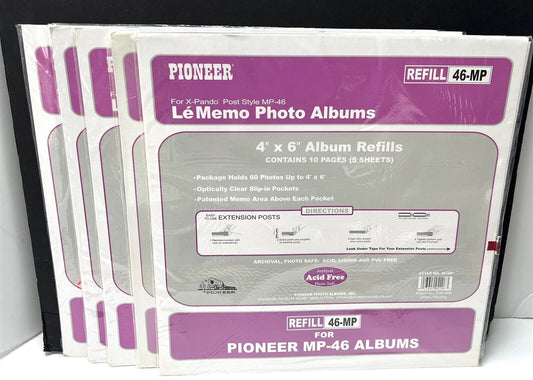 Pioneer PHOTO ALBUM REFILLS 4x6 X-Pando 46-MP Lot of 5 Packs