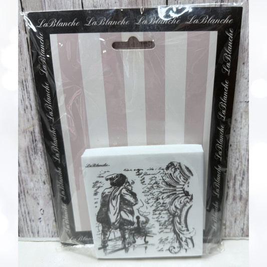 LaBlanche PEDDLERS DEN Mixed Media Art Collage Rubber Stamp