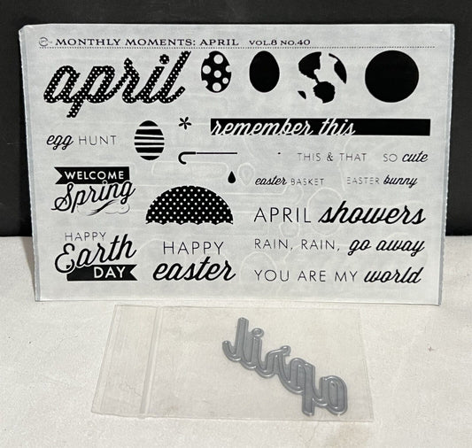 Papertrey Ink APRIL Monthly Moments Spring Planner Rubber Stamps Die Set