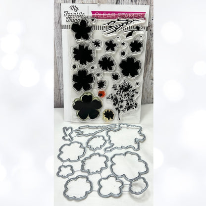 My Favorite Things PRESSED FLOWERS Floral Rubber Stamps Dies