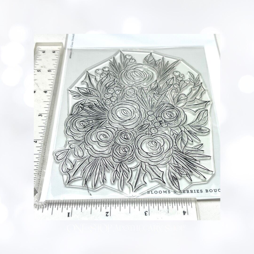 The Stamp Market BLOOMS & BERRIES Bouquet Flowers Floral Rubber Stamps Rare