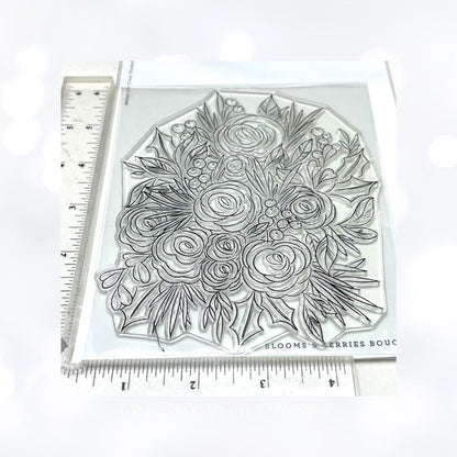 The Stamp Market BLOOMS & BERRIES Bouquet Flowers Floral Rubber Stamps Rare