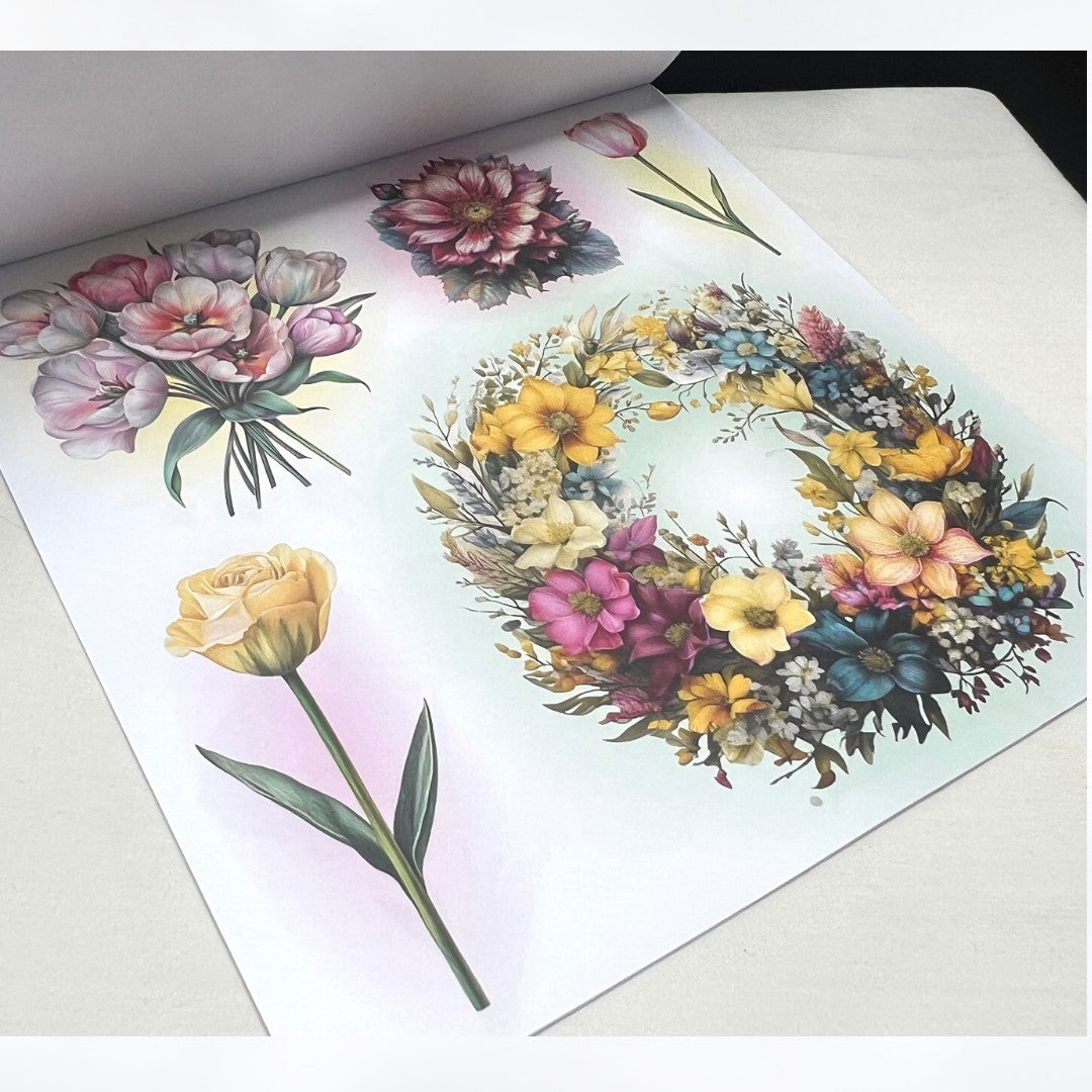 Studio Light FLUTTERING FLOWERS Little Girls 8x8 Paper Ephemera Stencil Kit