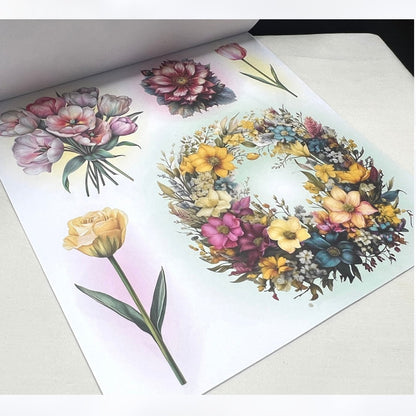 Studio Light FLUTTERING FLOWERS Little Girls 8x8 Paper Ephemera Stencil Kit