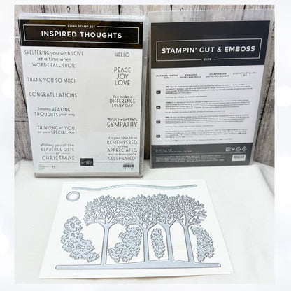 Stampin Up INSPIRED THOUGHTS Greetings Sentiments Canopy Rubber Stamps Dies
