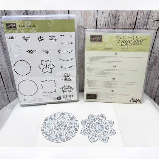 Stampin Up EASTERN BEAUTY Medallions Rubber Stamps Thinlits Dies