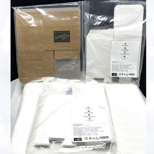 Stampin Up WHITE GIFT BOXES Candy Treat Favor Mini Shipping Boxes Lot