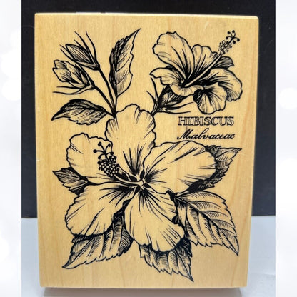 PSX HIBISCUS Botanical Flower Floral K-1561 Rubber Stamp