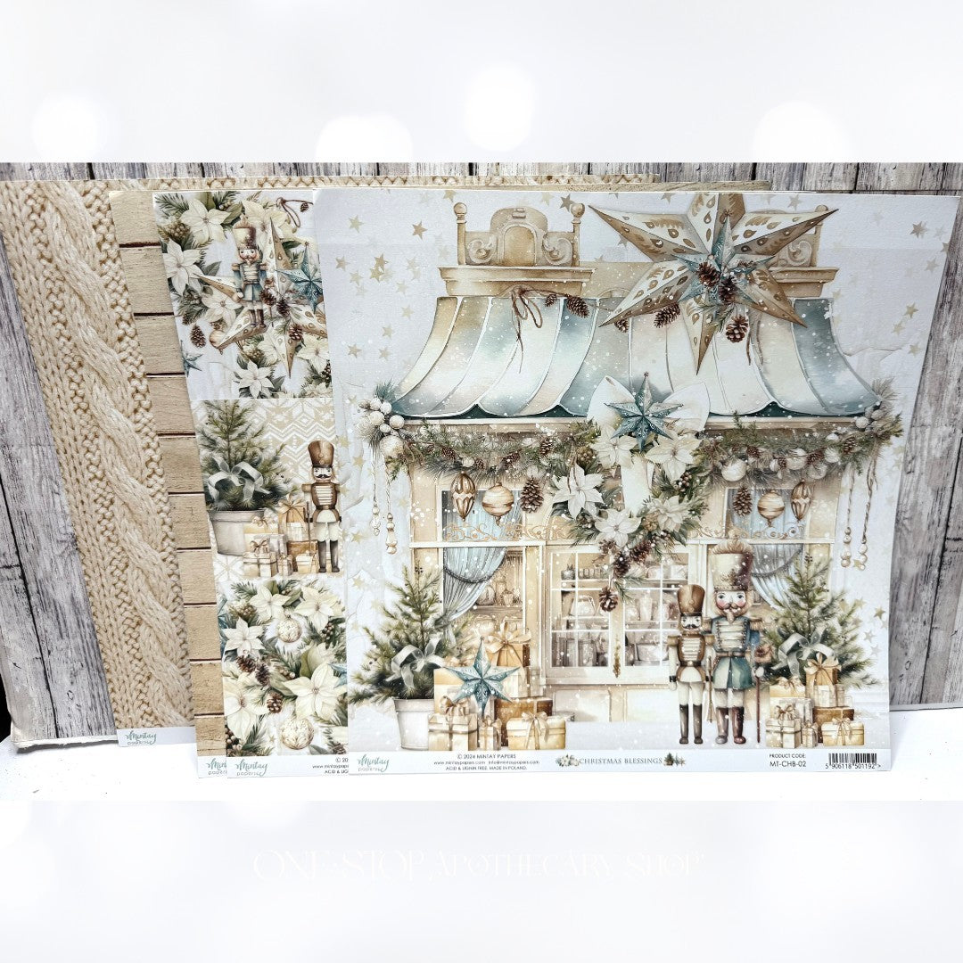 Mintay CHRISTMAS BLESSINGS 12x12 Paper Cardstock Die Cuts Stickers Kit