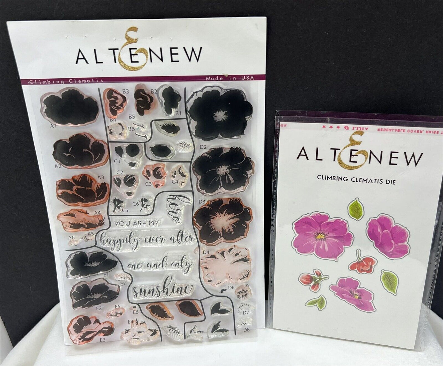 Altenew CLIMBING CLEMATIS Flowers Floral 6x8 Rubber Stamps Dies