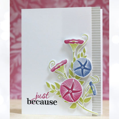 Papertrey Ink MORNING BY MORNING Glory Flowers Rubber Stamps
