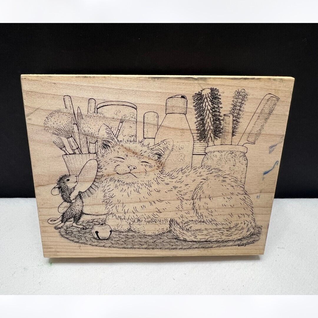 House Mouse PAMPURRED Cat Amanda Mice Rubber Stamp Rare