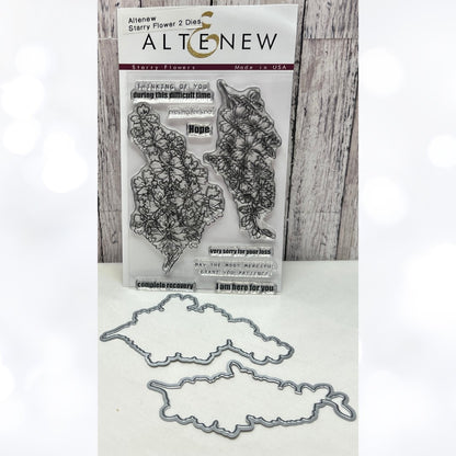 Altenew STARRY FLOWERS Floral 4x6 Rubber Stamps Dies