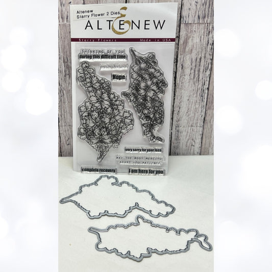 Altenew STARRY FLOWERS Floral 4x6 Rubber Stamps Dies
