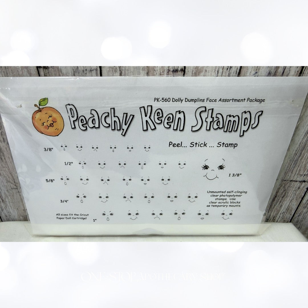 Peachy Keen DOLLY DUMPLINGS FACE Cartoon Character Faces Rubber Stamps