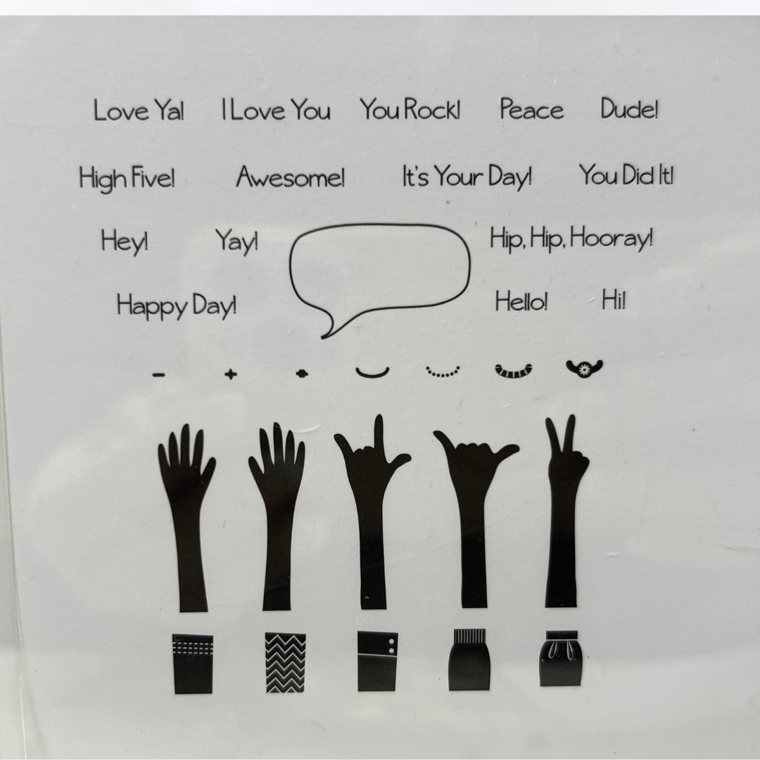 Papertrey Ink GIVE ME A HAND Sign Language ASL Rubber Stamps