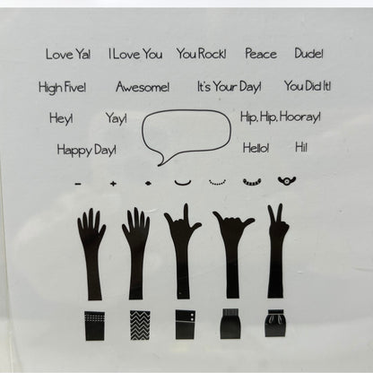 Papertrey Ink GIVE ME A HAND Sign Language ASL Rubber Stamps
